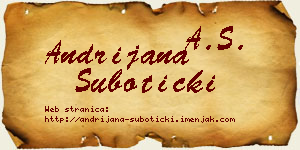Andrijana Subotički vizit kartica